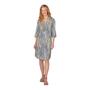 Soft Surroundings Womens Positano Dress Size XS Zebra Multicolor Print Lined EUC